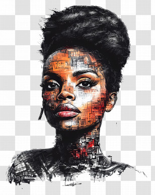 Black History Month - Colorful Abstract Portrait Of A Woman Transparent PNG