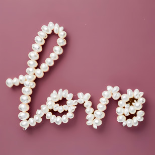 Love - Love Text Made Of Pearls Transparent PNG