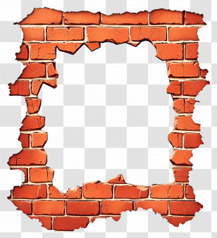 Brick Wall Frame - Brick Frame With Hole Transparent PNG