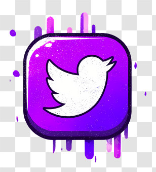 Purple Logo - Purple Twitter Icon With Artistic Design Transparent PNG
