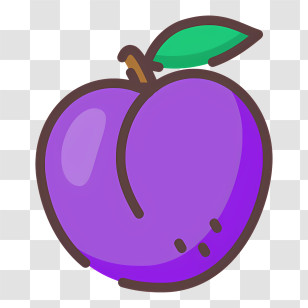 Plum - Purple Cartoon Plum For Healthy Eating Representation Transparent PNG