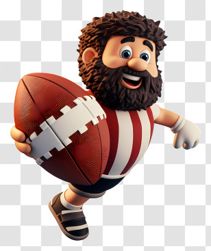 Cartoon Character - Cartoon Football Player With Ball Transparent PNG