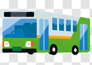 Car - Green Public Bus Transparent PNG