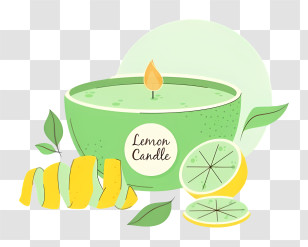 Green Tea - Green Lemon Scented Candle Transparent PNG