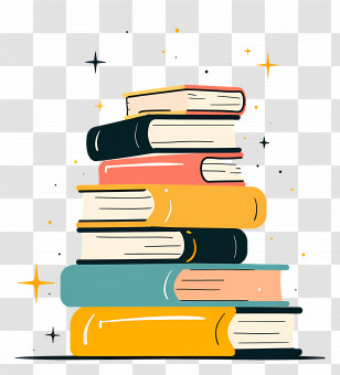 Stack Of Books - Stack Of Colorful Books Illustration Transparent PNG