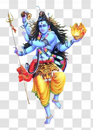 Lord Shiva - Divine Hindu Deity With Trident Transparent PNG