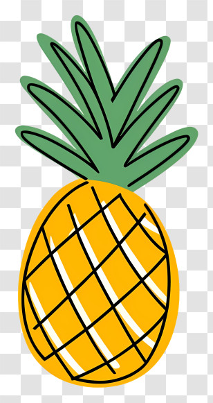 Pineapple - Cartoon Pineapple Drawing Transparent PNG