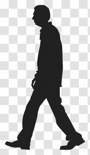 Walking Human Silhouette - Side View Silhouette Of Walking Man Transparent PNG