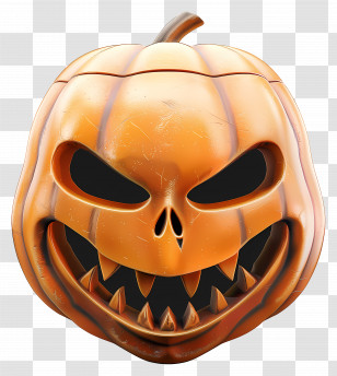 Halloween Mask - Scary Jack-o-Lantern Pumpkin Illustration Transparent PNG