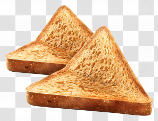 Toasted Bread - Golden Triangular Toast Pieces Transparent PNG