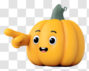 Cute Halloween Character Pointing - Cute Pointing Pumpkin Transparent PNG