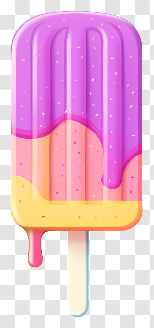 Popsicle - Purple And Yellow Dripping Popsicle Illustration Transparent PNG