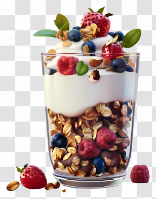Yogurt Parfait - Yogurt Parfait With Berries Transparent PNG