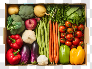 Vegetable Box - Fresh Vegetable Box With Healthy Produce Transparent PNG
