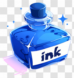Empty Ink Bottle - Blue Ink Bottle For Writing And Drawing Transparent PNG