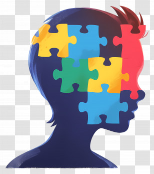 Puzzle Head - Puzzle Head Illustration For Education Concept Transparent PNG