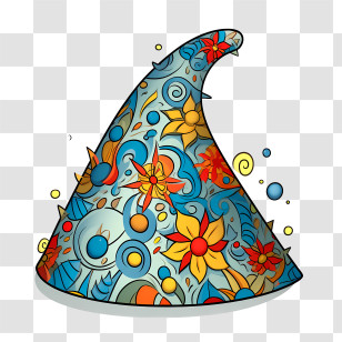 Birthday Hat - Colorful Decorative Wizard Hat Transparent PNG