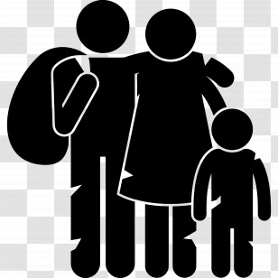 Refugees - Family Silhouette Illustration Transparent PNG