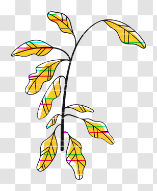 Yellow Leaf - Yellow Plant With Colorful Leaves Transparent PNG