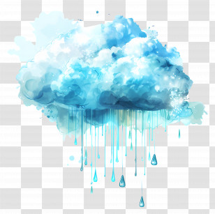 Rain Drop - Rain Cloud With Falling Drops Transparent PNG