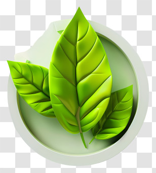 Green Leaf - Fresh Green Leaves In A Bowl Transparent PNG