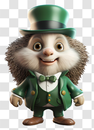 St Patrick Hedgehog - Hedgehog In Festive Green Leprechaun Outfit Transparent PNG