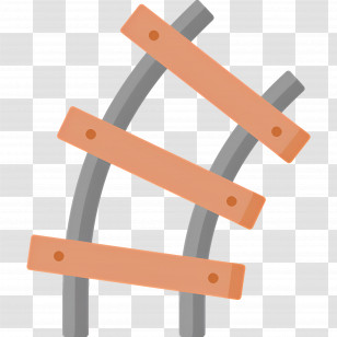 Train Tracks - Curved Railroad Track Transparent PNG