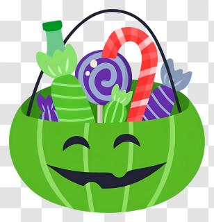 Halloween Candy Bag - Halloween Candy Basket With Treats Transparent PNG