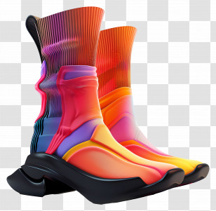 Sock Boots - Colorful Fashion Boots Transparent PNG