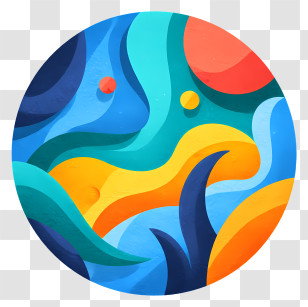 Marine Emoji - Colorful Abstract Shapes Design Transparent PNG