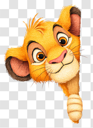 Simba Peeking - Lion Cub Peeking Transparent PNG
