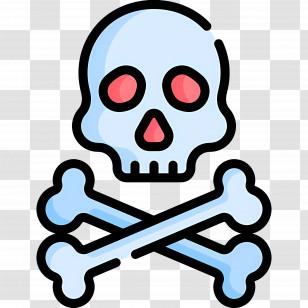Poison Symbol - Blue Skull And Crossbones Illustration Design Transparent PNG