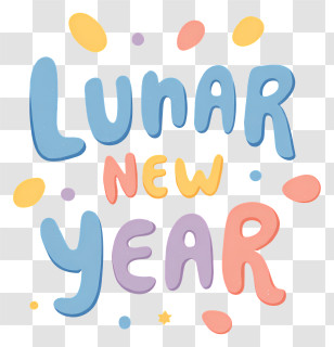 Lunar New Year - Colorful Lunar New Year Lettering Transparent PNG