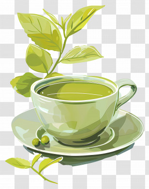 Green Tea - Green Tea Cup Illustration Transparent PNG