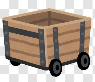 Icon - Wooden Cart With Wheels Transparent PNG