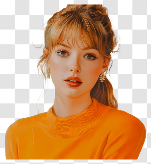 Taylor Swift - Woman In Orange Sweater Transparent PNG