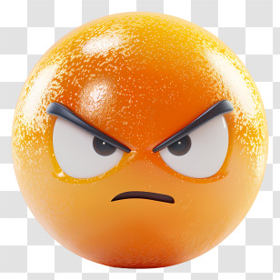 Emoji - Angry Orange With Facial Expression Transparent PNG