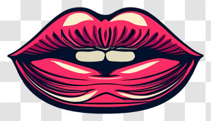Seductive Lips - Bold Red Lips Illustration Transparent PNG