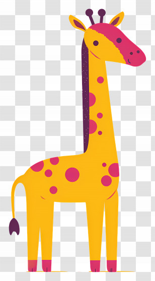 Cartoon Giraffe - Cartoon Giraffe Illustration With Fun Design Transparent PNG
