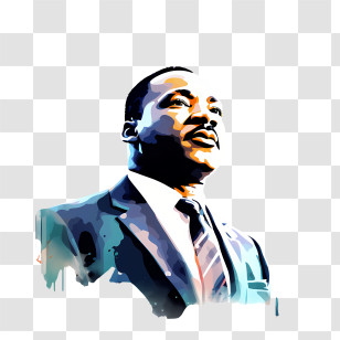 Martin Luther King Jr Day - Vivid Portrait Of A Man In Modern Art Style Transparent PNG