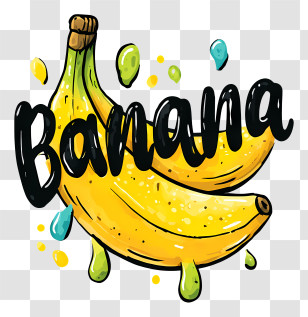 Banana Logo - Playful Banana Lettering Art Transparent PNG
