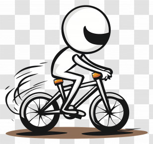 Sport - Cartoon Character Riding Bicycle Transparent PNG