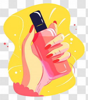 Nail Polish - Hand Holding A Perfume Bottle Transparent PNG