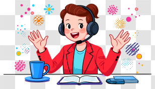 Call Center Operator - Person Communicating With A Headset Transparent PNG