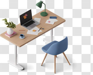 Art Background - Modern Office Desk Setup Transparent PNG