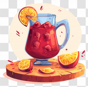 National Sangria Day - Fruit Punch In Pitcher With Orange Garnish Transparent PNG