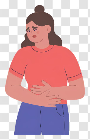 Woman With Stomachache Illustration Transparent PNG
