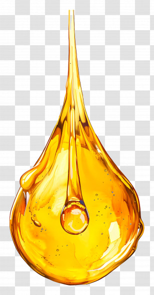 Oil Drop - Golden Honey Droplet Illustration Transparent PNG