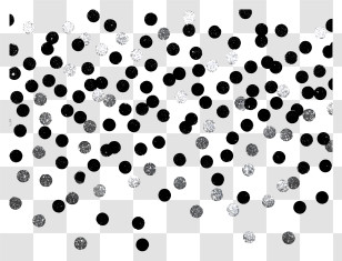 Glitter Confetti - Black Dots Pattern Illustration Transparent PNG