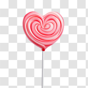 National Lollipop Day - Heart-Shaped Lollipop On Stick Transparent PNG